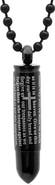 STEELTIME Men's Lord's Prayer Bullet Pendant Necklace