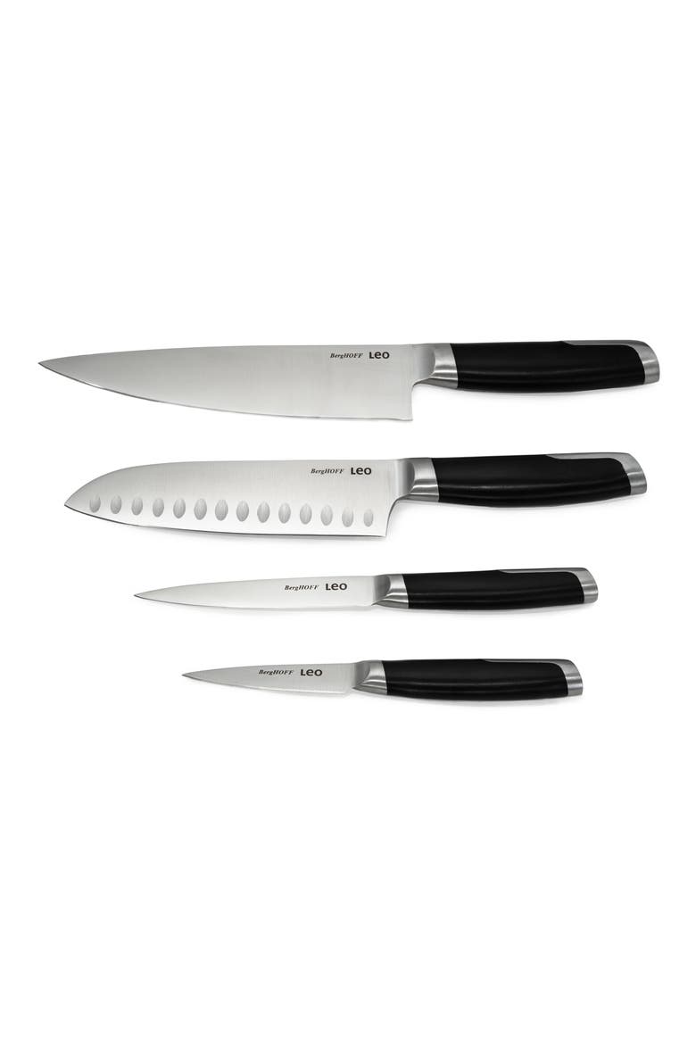 4-Piece Stainless Steel Cutlery Set, Main, color, BLACK