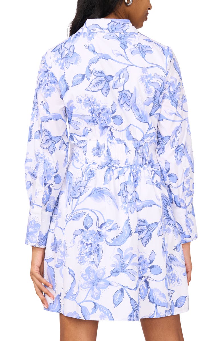 Halogen<sup>®</sup> Floral Long Sleeve Shirtdress, Alternate, color, Lucent White