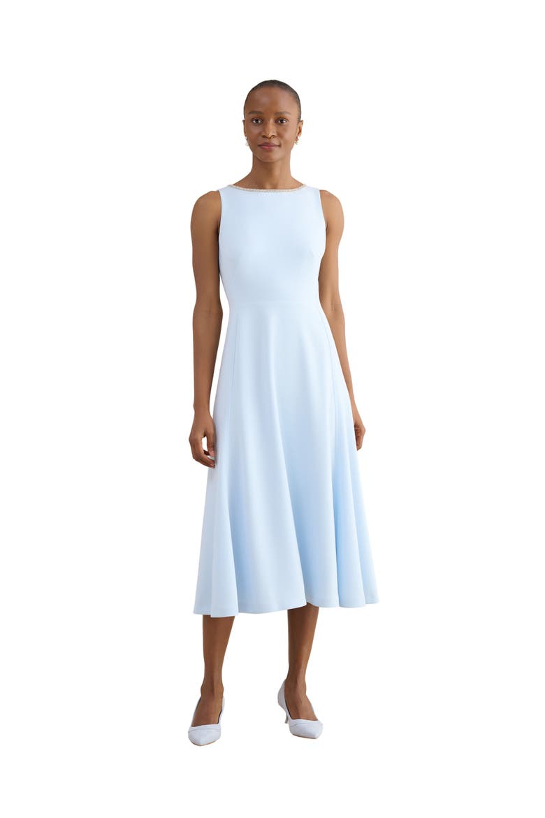 Beatrix Embellished Midi Dress, Main, color, Pale Blue