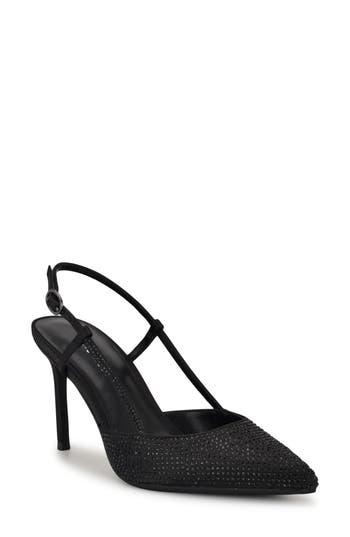 Shop Nine West Romeo Rhinestone Slingback Pump In Black
