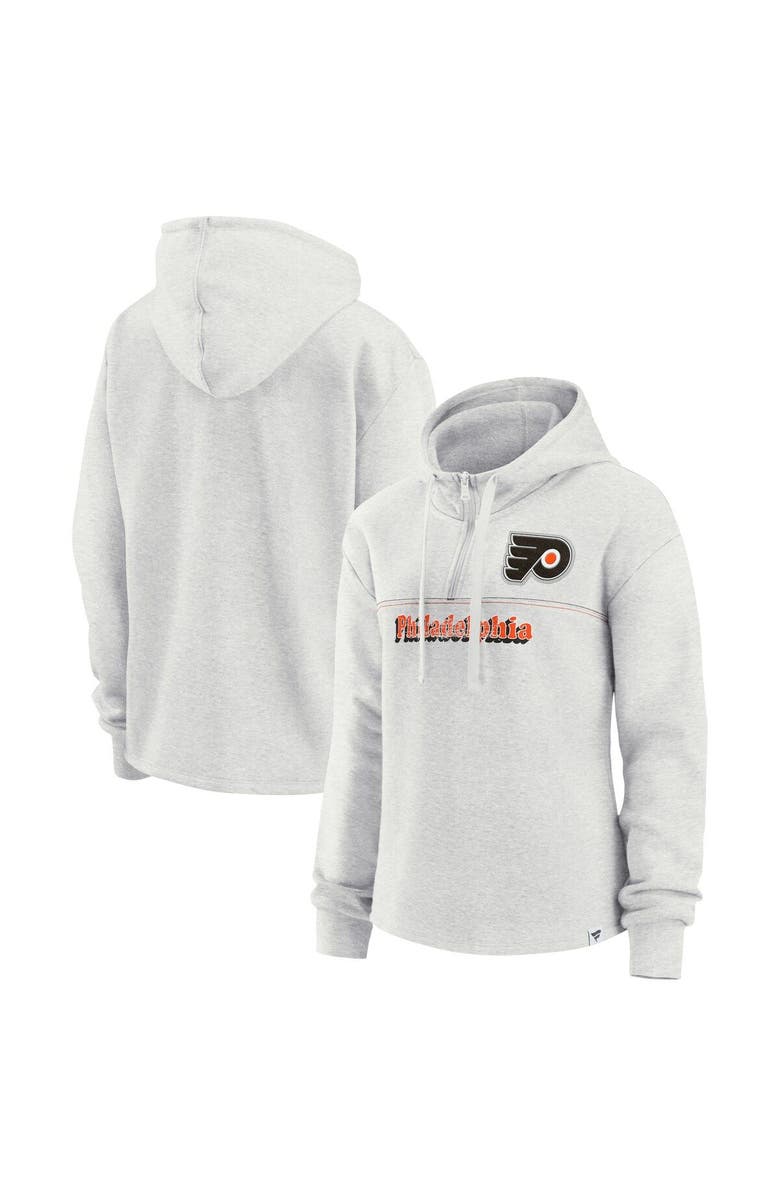 FANATICS Women's Fanatics Branded Ash Philadelphia Flyers True Classics Legacy Quarter-Zip Hoodie, Main, color, 