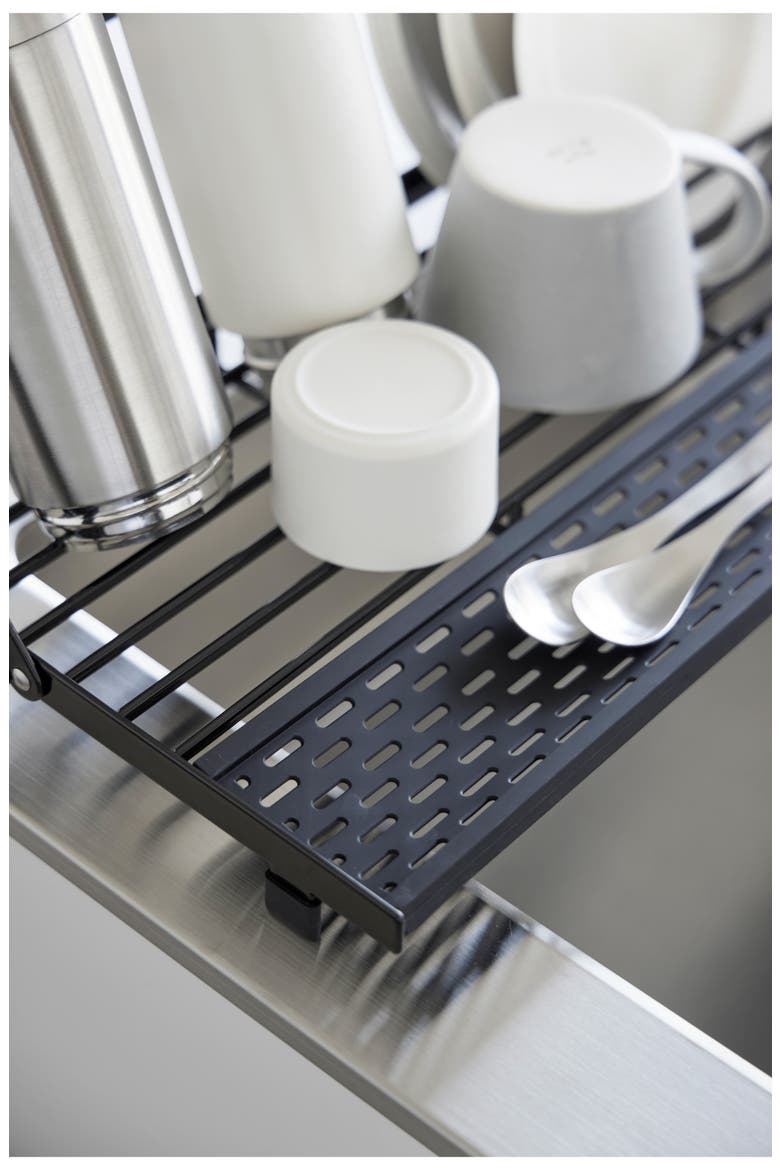 Slim Over-the-Sink Dish Drying Rack, Alternate, color, BLACK