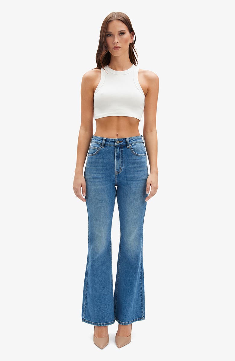 Bardot Ashlynn High Waist Bootcut Jeans, Alternate, color, Dark Denim