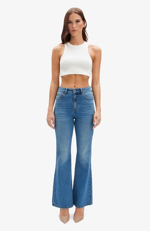 Bardot Ashlynn High Waist Bootcut Jeans In Dark Denim