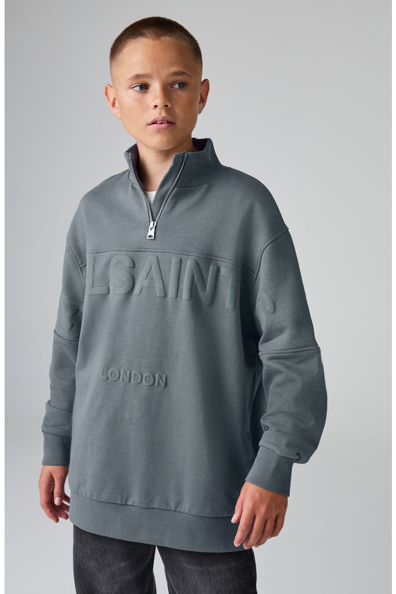 Kids' Biggy Quarter Zip Sweatshirt, Alternate, color, DUSKY BLUE