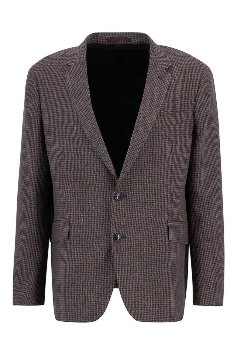 Holloway Micro Houndstooth Brushed Wool Blend Sport Coat, Alternate, color, BROWN