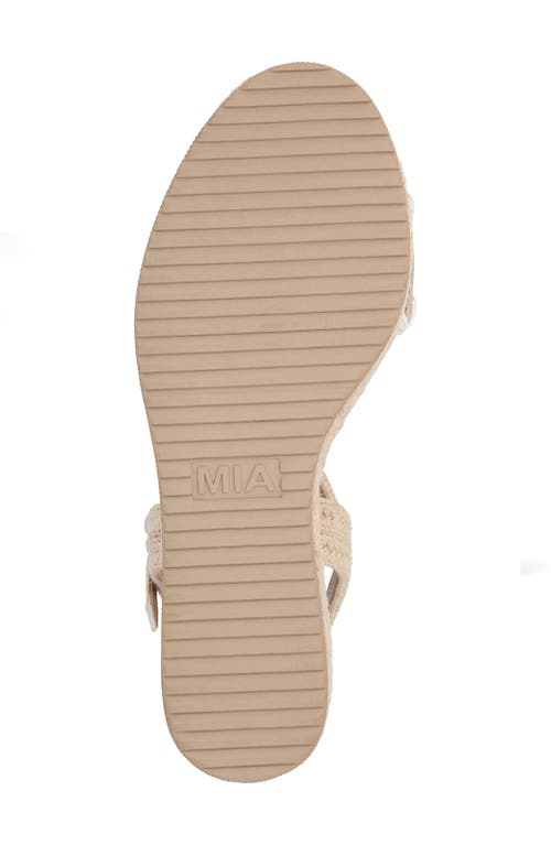 Mia Becky Ankle Strap Espadrille Platform Wedge Sandal In Natural/ecru