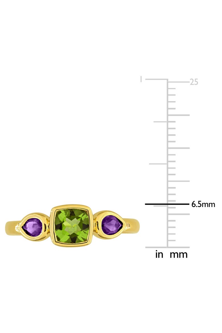Peridot & Amethyst 3-Stone Ring 10k, Alternate, color, Peridot