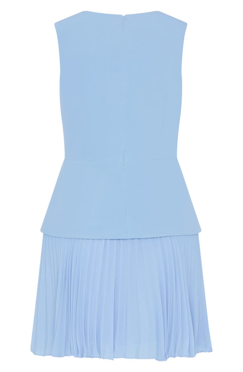 Milly Haddy Pleated Sleeveless Minidress, Alternate, color, Blue
