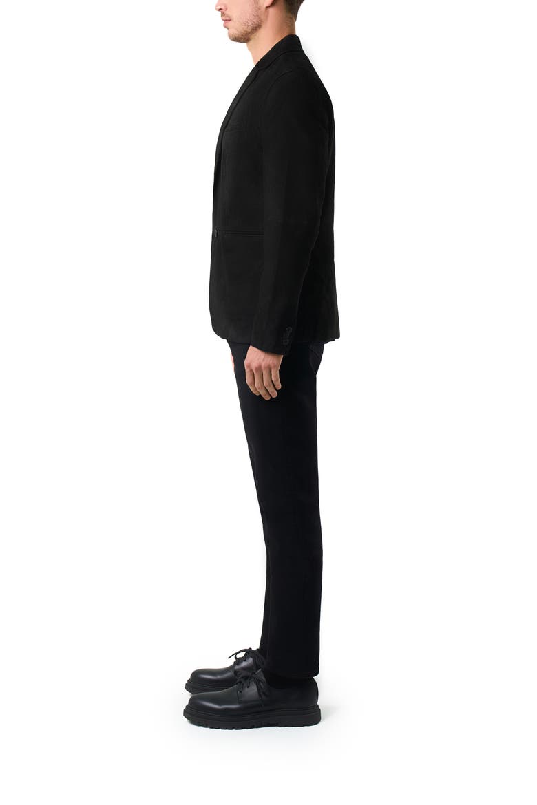 Men's Semi Fitted Niger Suede Blazer, Alternate, color, Black