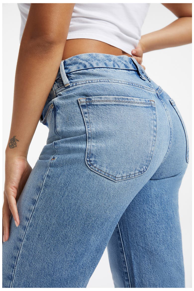 Good Waist Raw Hem Palazzo Jeans, Alternate, color, INDIGO259