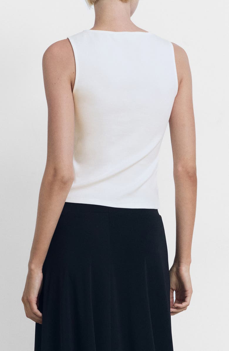 MANGO Stud Sleeveless Top, Alternate, color, White