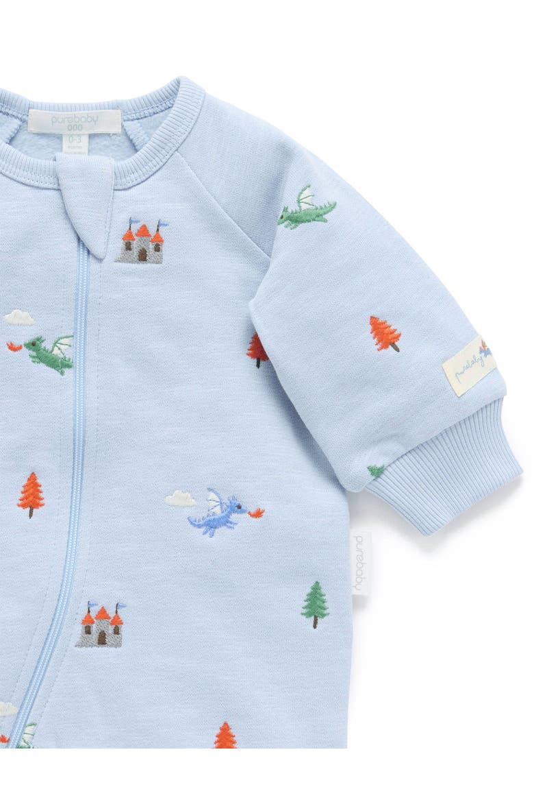 Embroidered Fleece Zip Baby Boy Footie, Alternate, color, Dragon Broderie
