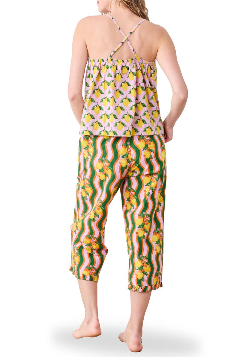 Printfresh Lemon Print Organic Cotton Pajamas, Alternate, color, Limoncello