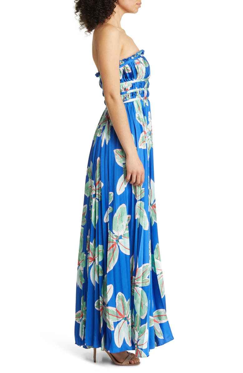 Hutch Sabina Floral Tiered Plissé Gown, Alternate, color, 