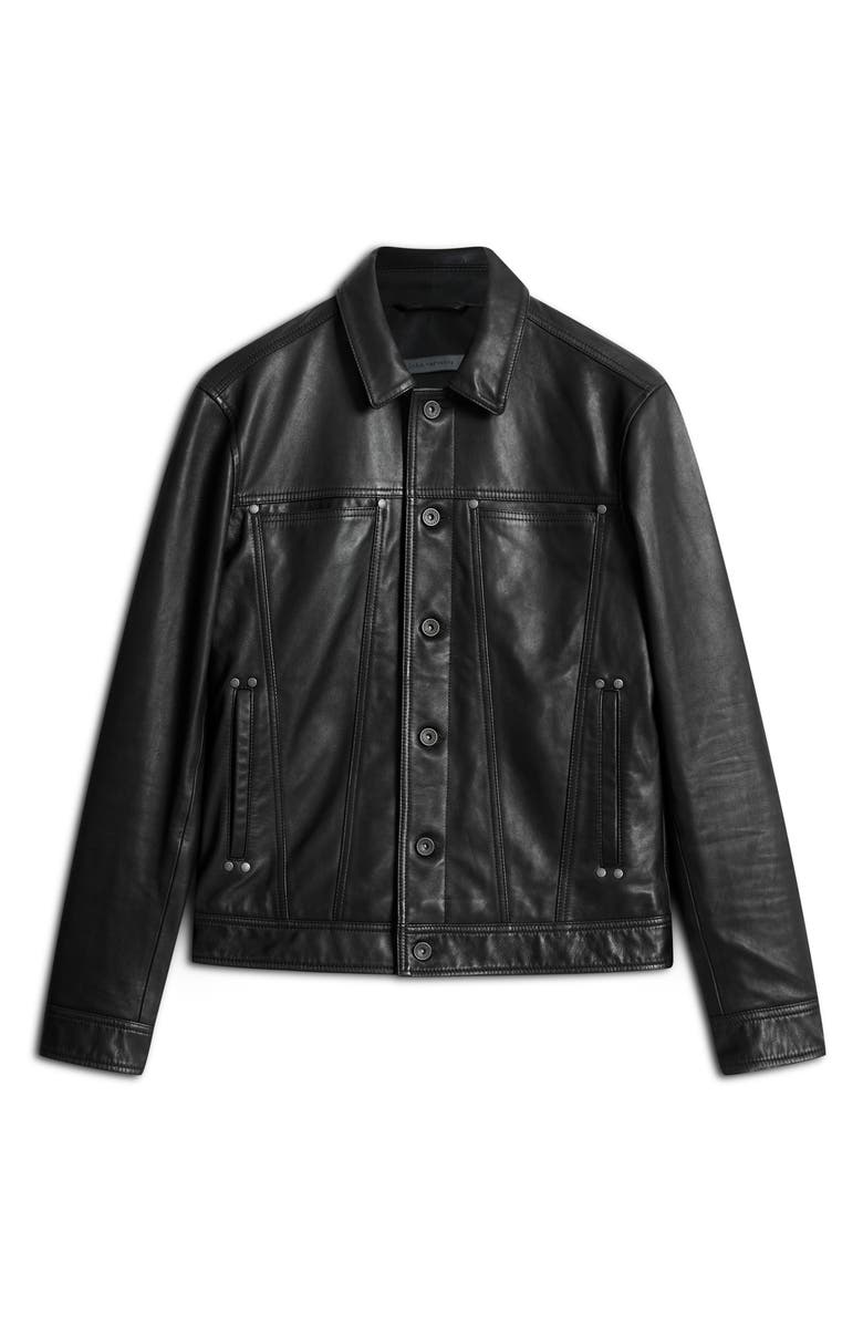 John Varvatos Terrance Leather Trucker Jacket, Alternate, color,
