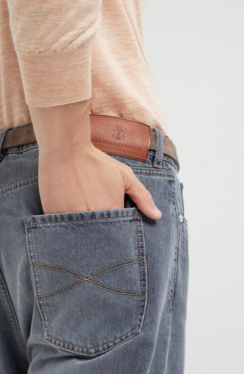 Brunello Cucinelli Greyscale denim trousers, Alternate, color, 