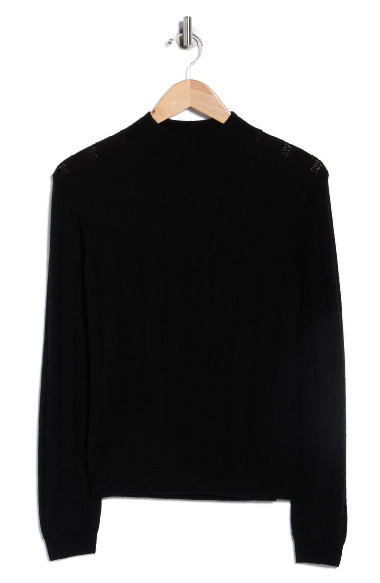 Bruno Magli Wide Rib Wool & Cashmere Sweater, Alternate, color, Black