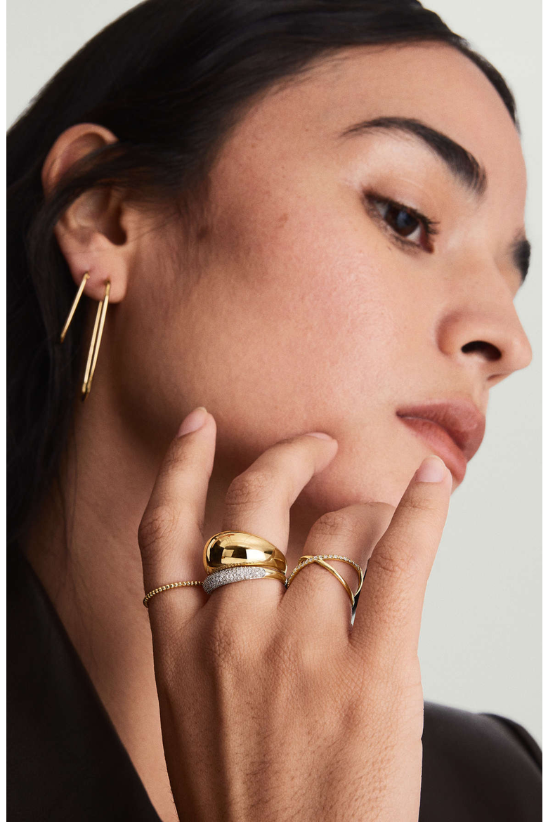 Pavé Diamond Thin Dôme Ring, Alternate, color, Gold / Diamond