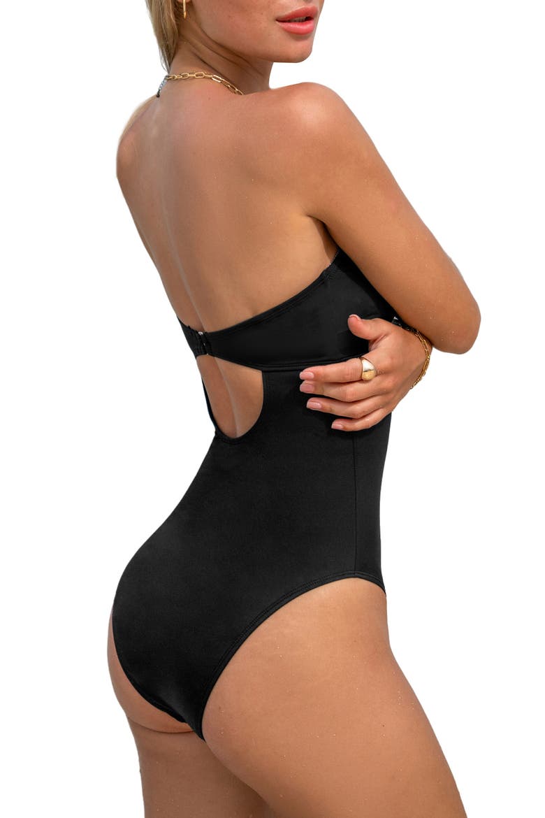 Sweetheart One-Piece Swimsuit, Alternate, color, BLACK