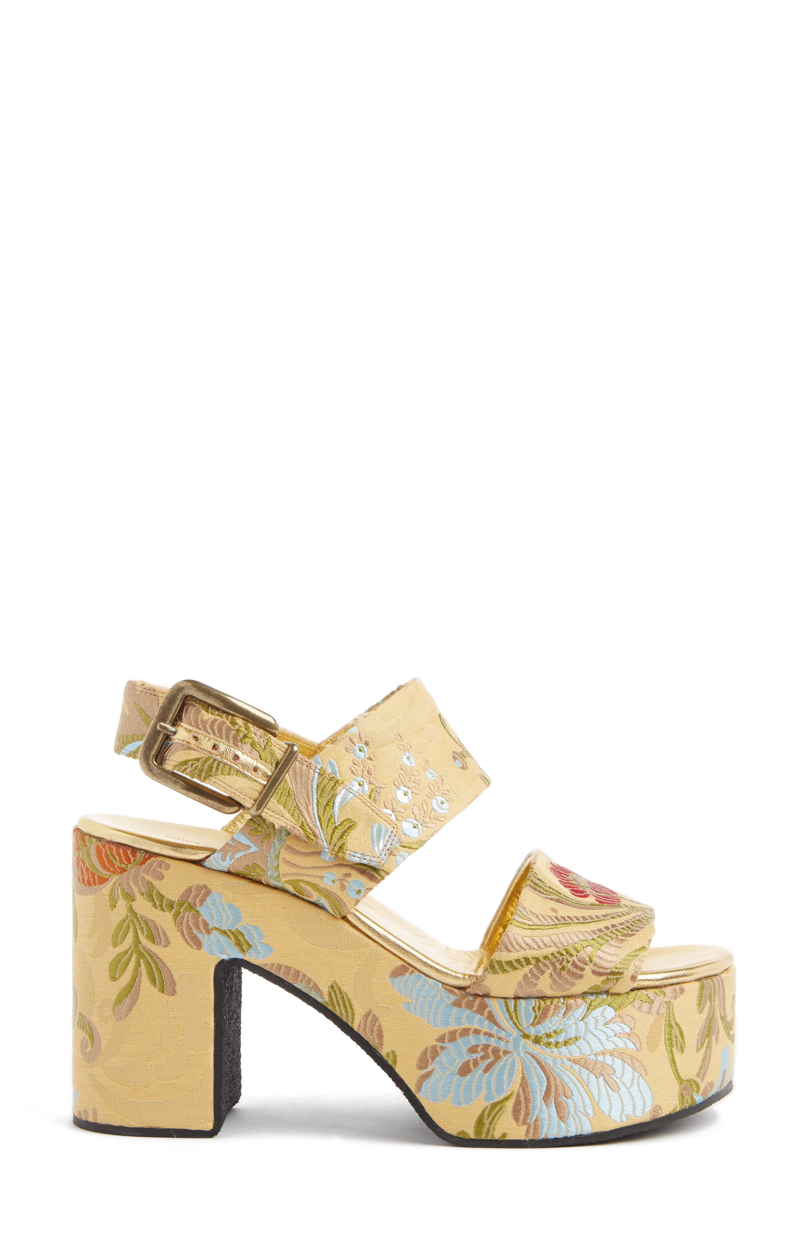 Dries Van Noten Platform Jacquard Sandal, Alternate, color, 