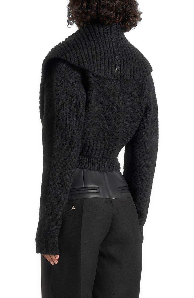 Manière De Voir Emya 2-in-1 Knit Shrug With Twisted Bandeau Top, Alternate, color, Black