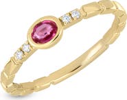 Bony Levy 18K Gold El Mar Gemstone and Natural Diamond Stackable Ring