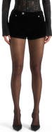 Manière De Voir Samia Velvet Patent Mini Shorts