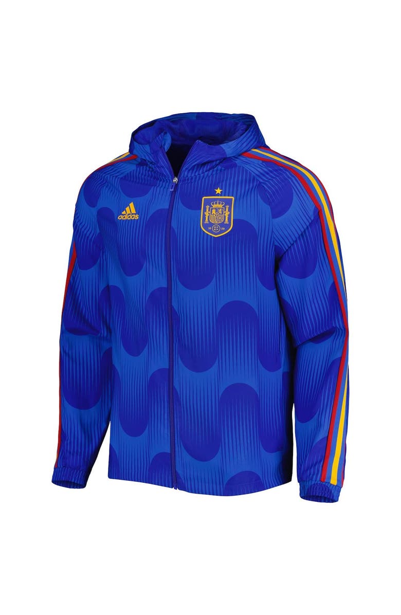 adidas Men's adidas Royal Spain National Team DNA Raglan Full-Zip Hoodie Windbreaker Jacket, Alternate, color, 