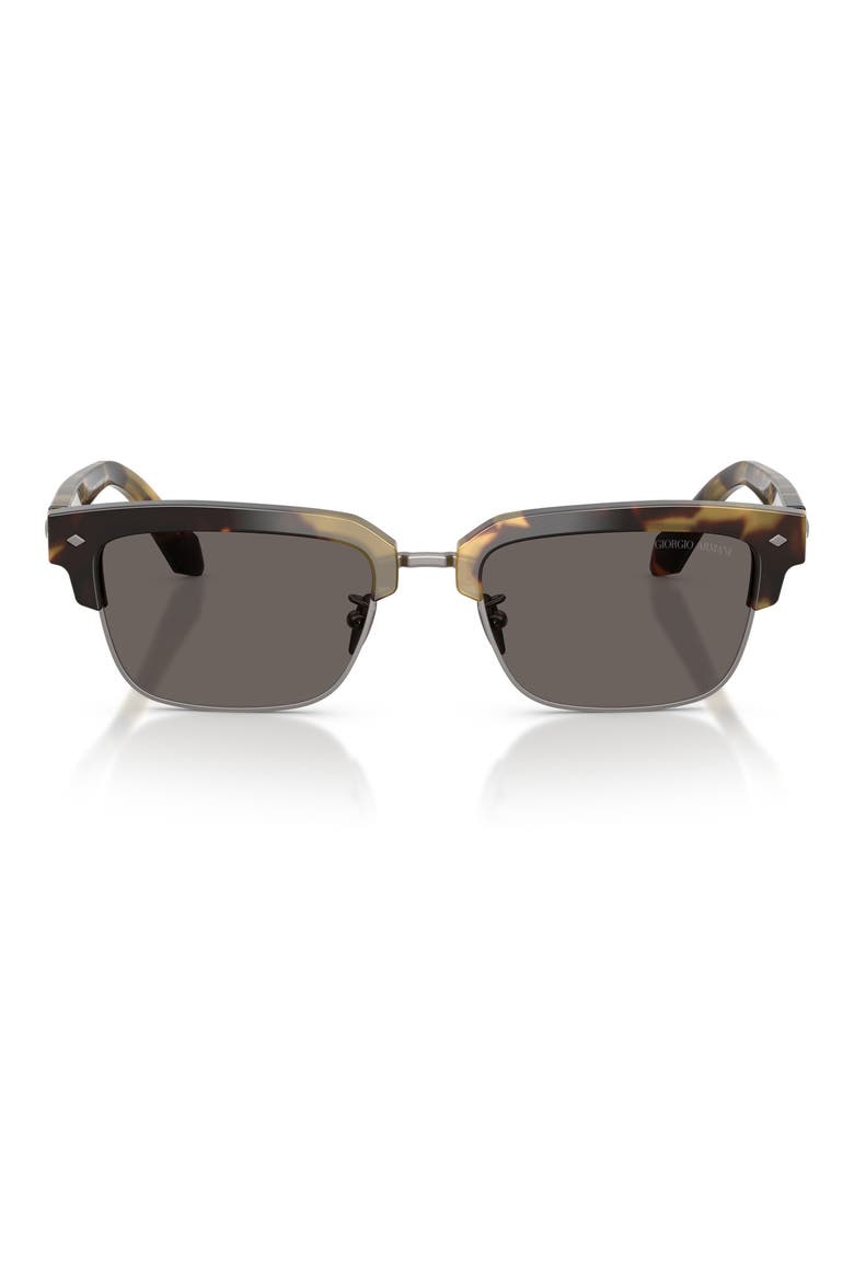 52mm Rectangular Sunglasses, Main, color, BROWN YELLOW HAVANA / GREY