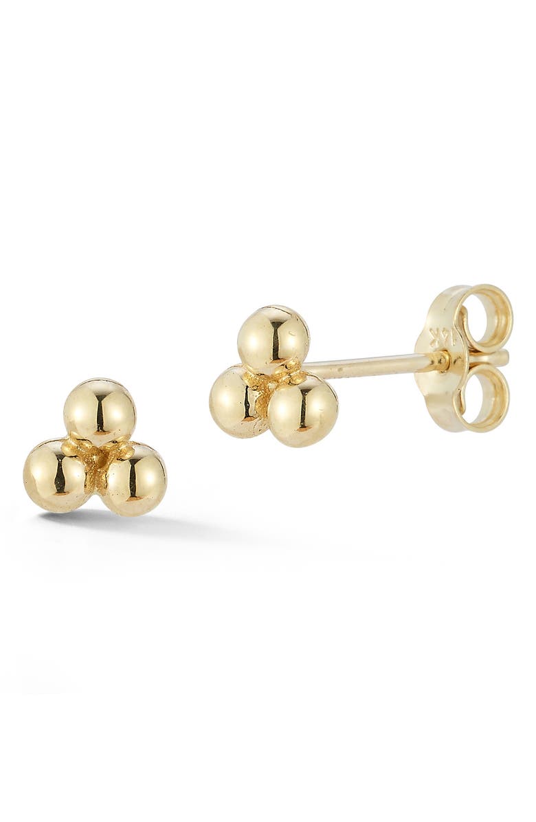 Ember Fine Jewelry 14K Gold Beaded Stud Earrings, Main, color, Gold