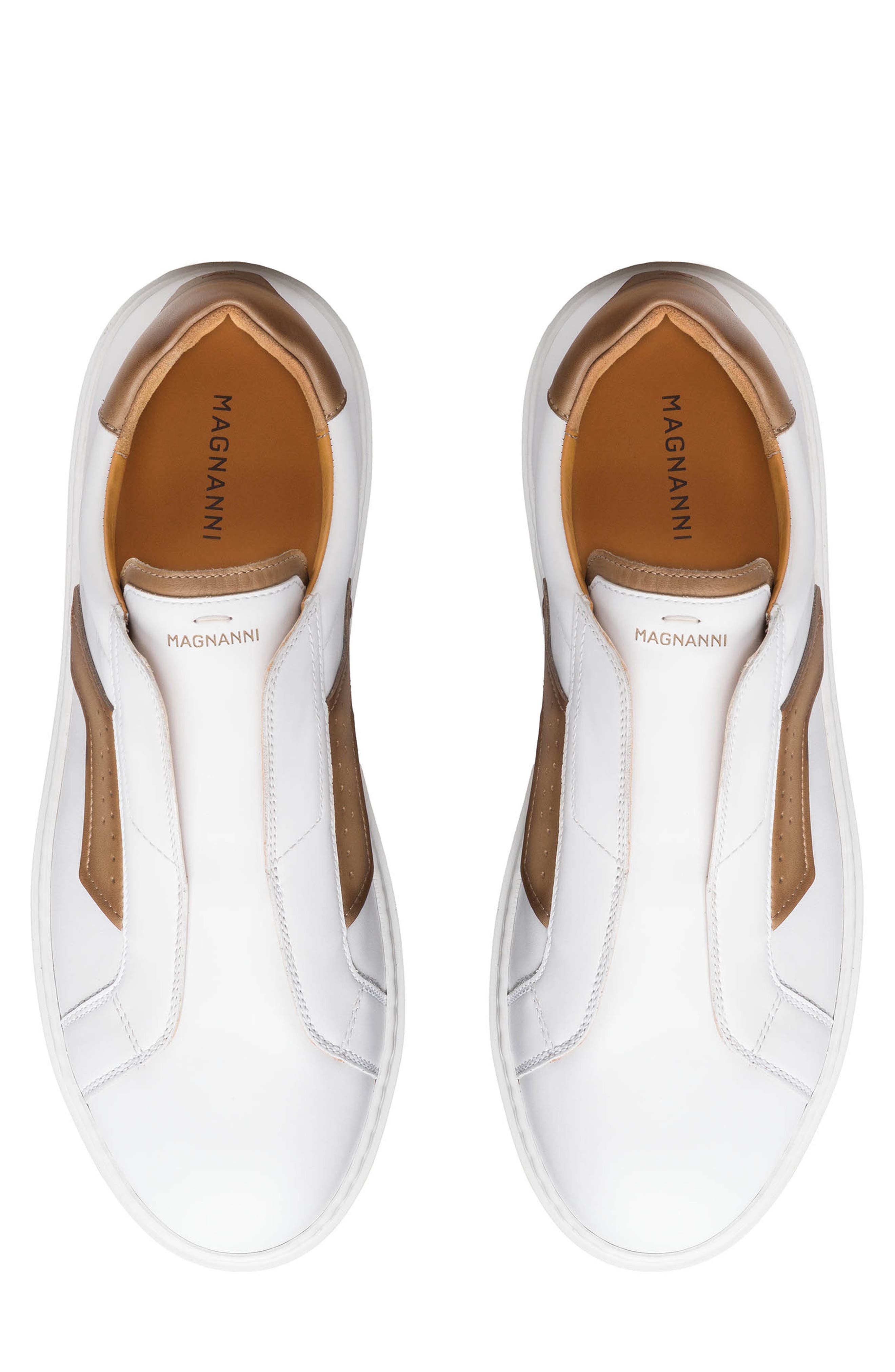 Magnanni Phoenix Slip-On Sneaker, Alternate, color, White And Taupe
