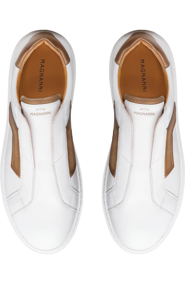Magnanni Phoenix Slip-On Sneaker, Alternate, color, White And Taupe