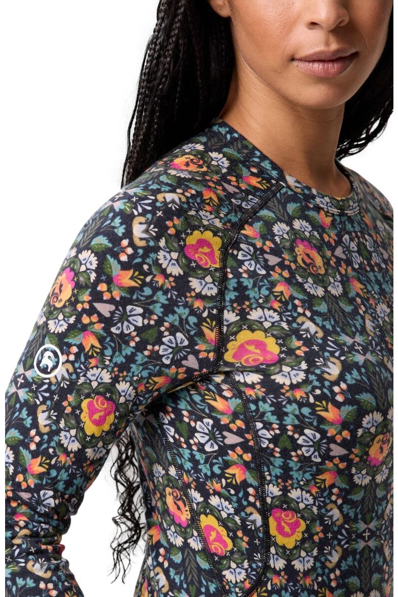Cedars Rws Merino Lt-Wt Baselayer Crew Top - Women's, Alternate, color, Tyrol Floral Print