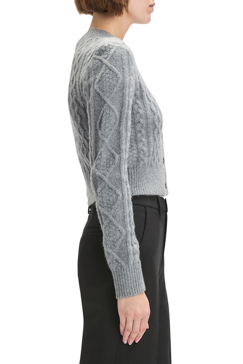 The Eleanor Merino Wool & Cashmere Blend Crop Cardigan, Alternate, color, HEATHER GREY