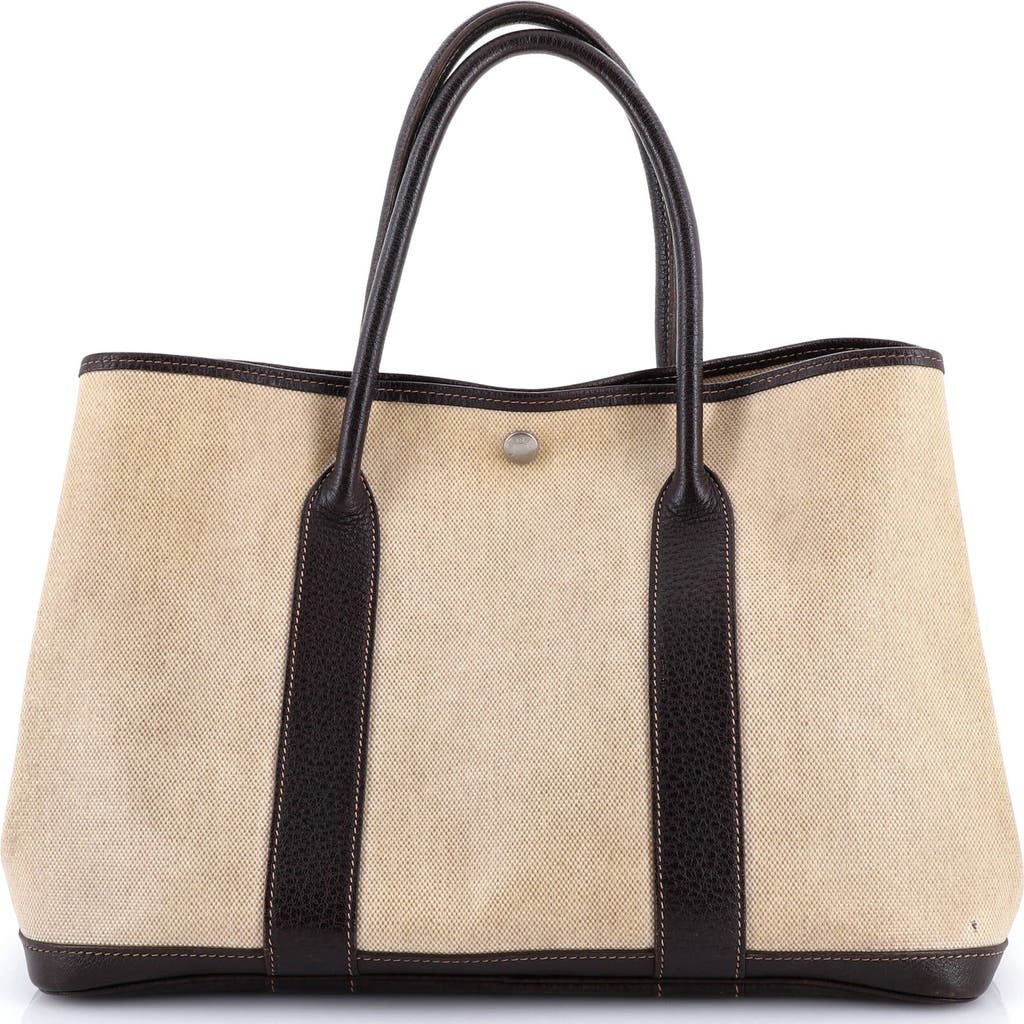 Pre-owned Hermes Hermes Garden Party Tote Toile And Leather 36 In Neutral