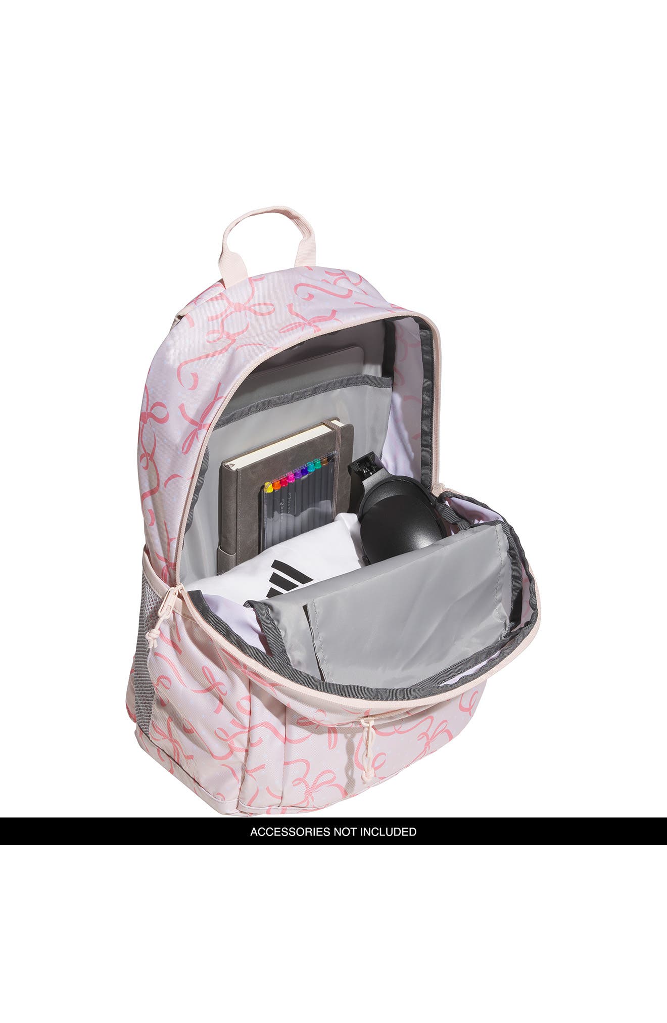 adidas Kids' Affiliate Backpack, Alternate, color, Bow Print Pink Tint
