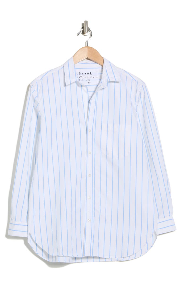 Frank & Eileen Boyfriend Button-Up Shirt, Main, color, White W/ Blue Stripe