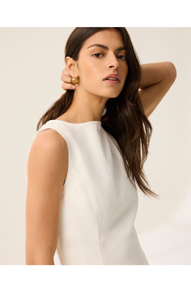MINT VELVET Denim Mini Dress, Alternate, color, White
