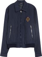Dolce&Gabbana Pinstripe Embroidered Harrington Jacket