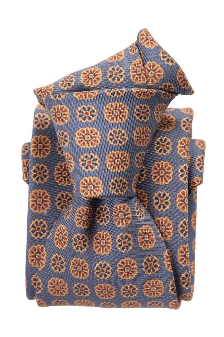 Claudius - Printed Silk Tie for Men, Alternate, color, Venetian Blue