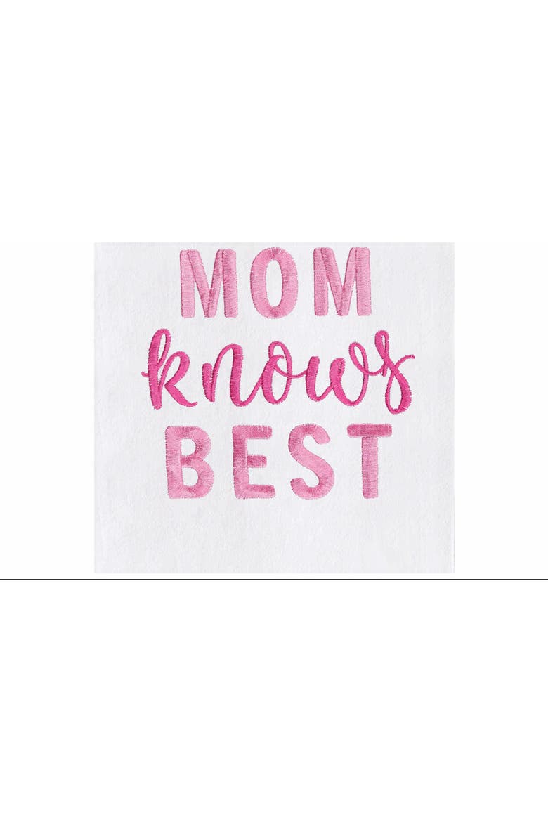 Mom Knows Best Embroidered Cotton Flour Sack Kitchen Towel, Alternate, color, Pink