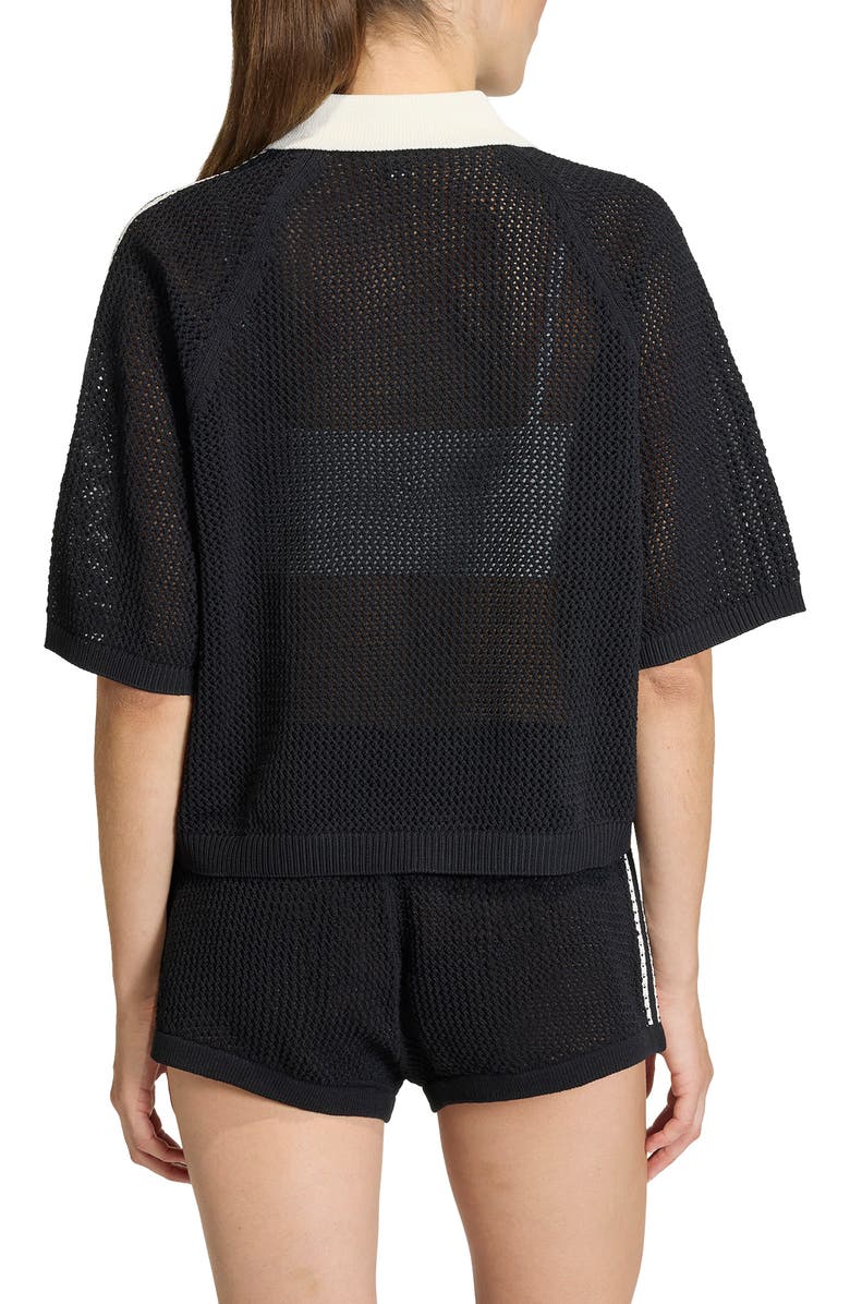 adidas Originals Open Stitch Polo, Alternate, color, Black