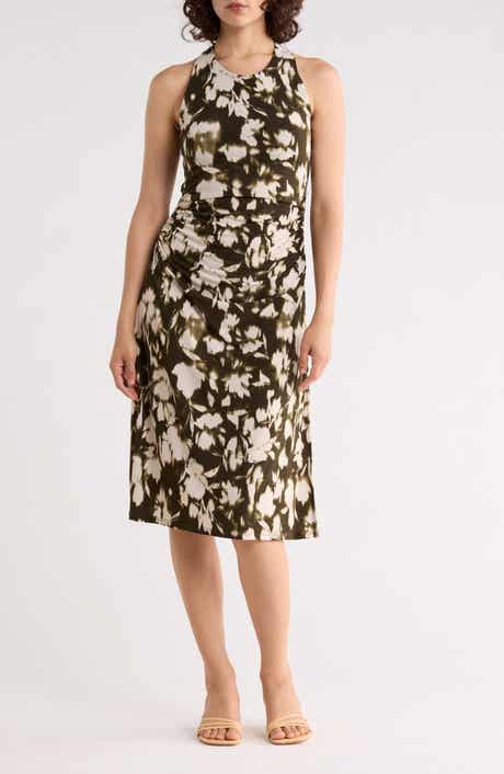 WEST K Ruched Halter Midi Dress