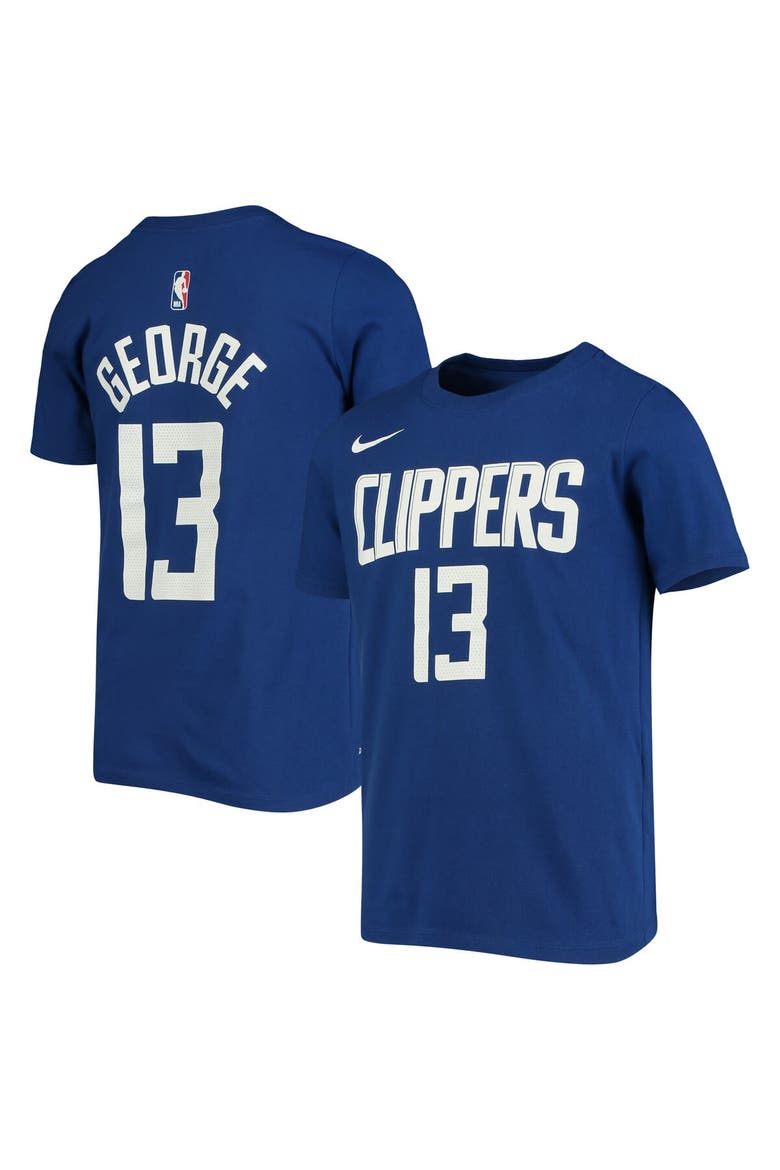 Youth Nike Paul George Royal LA Clippers Name & Number Performance T-Shirt, Main, color, Royal