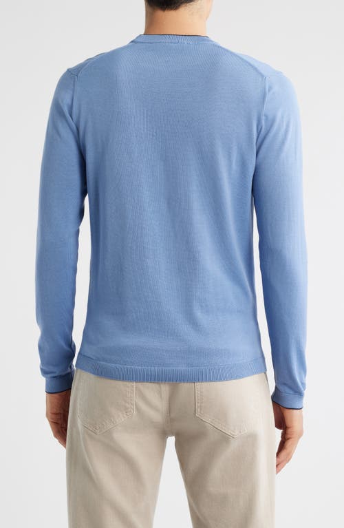 Jack Victor Drummond Tipped Combed Cotton Sweater In Blue