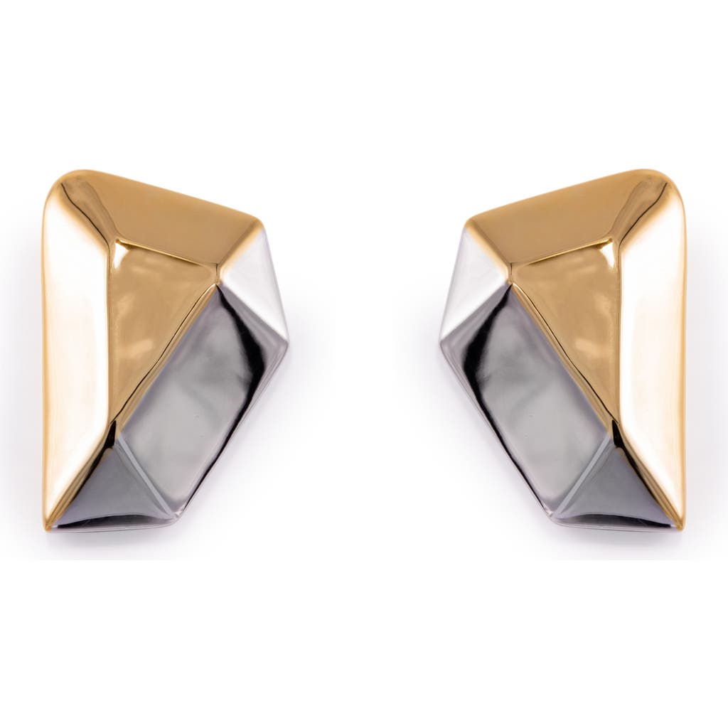 Black Suede Studio Torre Earring In Gold/silver