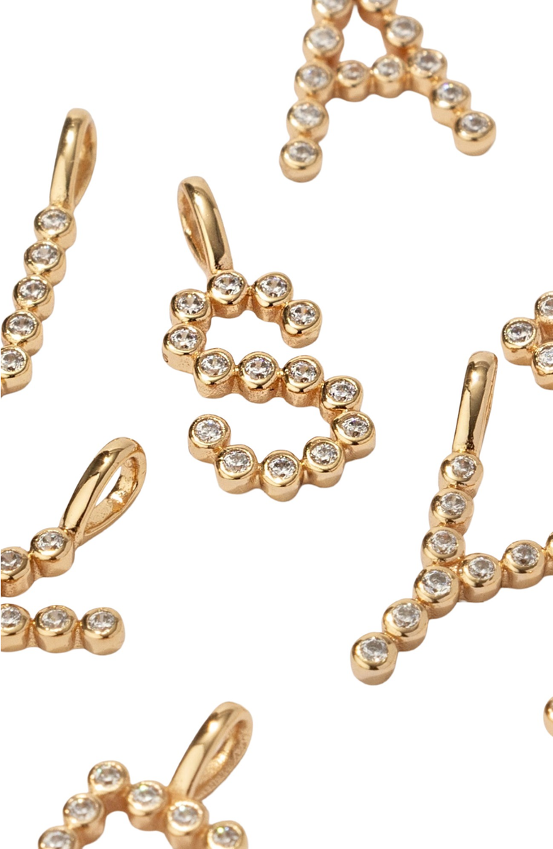 MADE BY MARY CZ Poppy Charm, Alternate, color, Gold Vermeil Initial Q