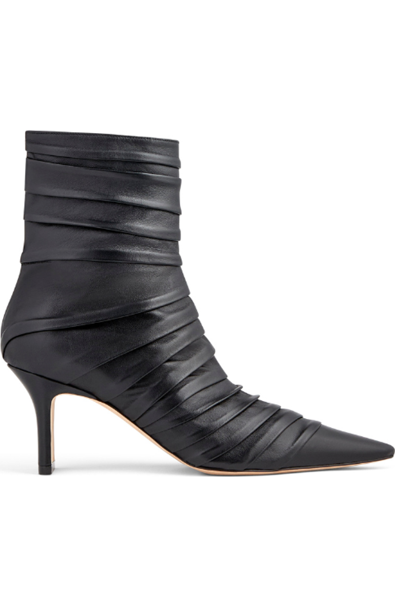 Neil J. Rodgers Plisse Ankle Boot, Main, color, Black Nappa